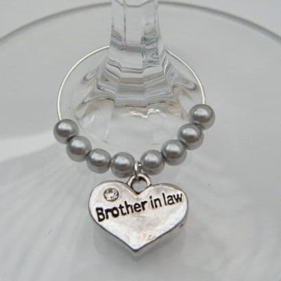 Brother In Law Wine Glass Charm - Beaded Style