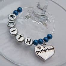 Brother In Law Wine Glass Charms