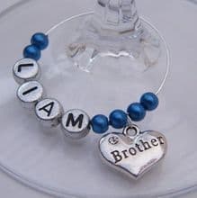 Brother Wine Glass Charms