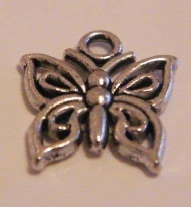 Butterfly Personalised Keyring - Double Charm Beaded Style