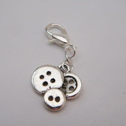 Buttons Clip On Charm