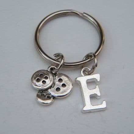 Buttons Keyring - Initial Charm Style