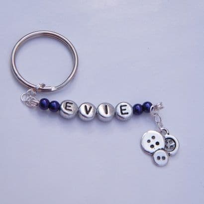Buttons Personalised Keyring