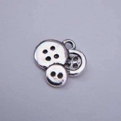 Buttons Personalised Wine Glass Charm - Double Charm Full Sparkle Style