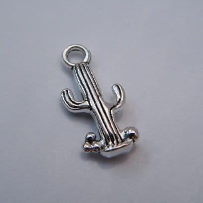 Cactus Wine Glass Charm - Initial Full Sparkle Style