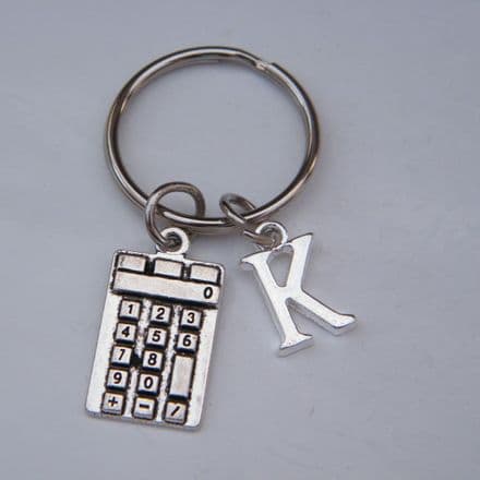 Calculator Keyring - Initial Charm Style
