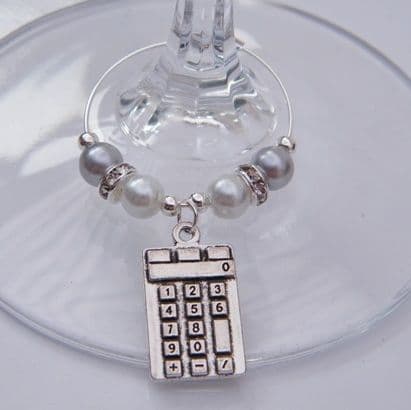 Calculator Wine Glass Charm - Elegance Style