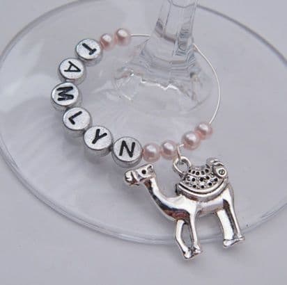 Camel Personalised Wine Glass Charm