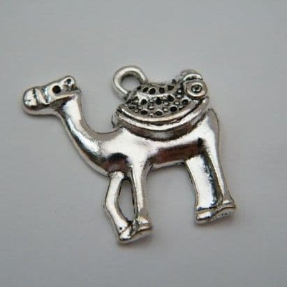 Camel Wine Glass Charm - Initial Full Sparkle Style