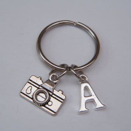 Camera Keyring - Initial Charm Style