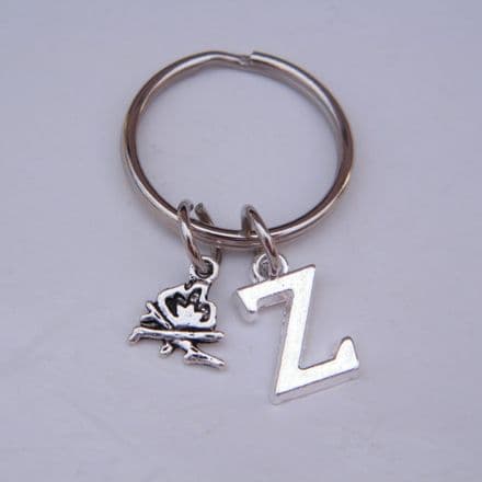 Camping Fire Keyring - Initial Charm Style