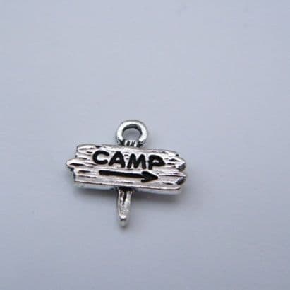 Camping Sign Wine Glass Charm - Beaded Style