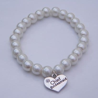 Chief Bridesmaid Bracelet - Charm Beaded Style