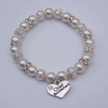 Chief Bridesmaid Bracelet - Sparkle & Bling Style
