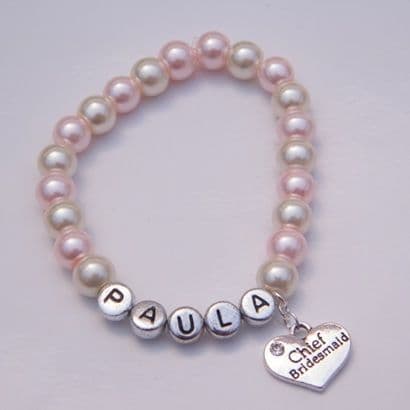 Chief Bridesmaid Personalised Bracelet - Beaded Style
