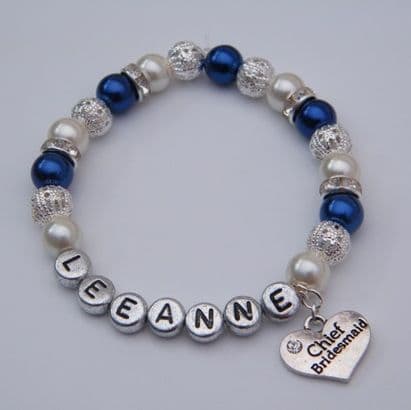 Chief Bridesmaid Personalised Bracelet - Sparkle & Bling Style