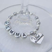 Chief Bridesmaid Wine Glass Charms