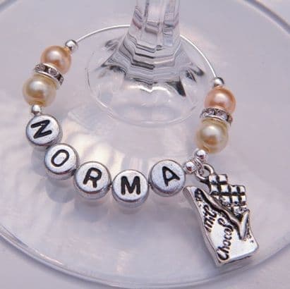 Chocolate Bar Personalised Wine Glass Charm - Elegance Style