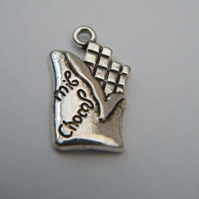 Chocolate Bar Personalised Wine Glass Charm - Full Sparkle Style