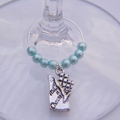 Chocolate Bar Wine Glass Charm - Beaded Style