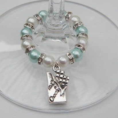 Chocolate Bar Wine Glass Charm - Full Sparkle Style