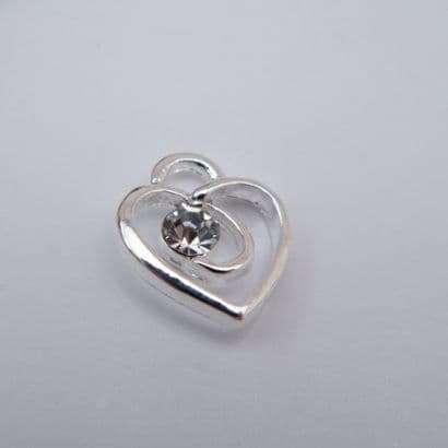 Clear Sparkle Swirl Heart Bracelet - Charm Beaded Style