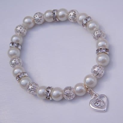 Clear Sparkle Swirl Heart Bracelet - Sparkle & Bling Style