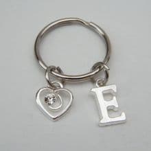 Clear Sparkle Swirl Heart Keyrings
