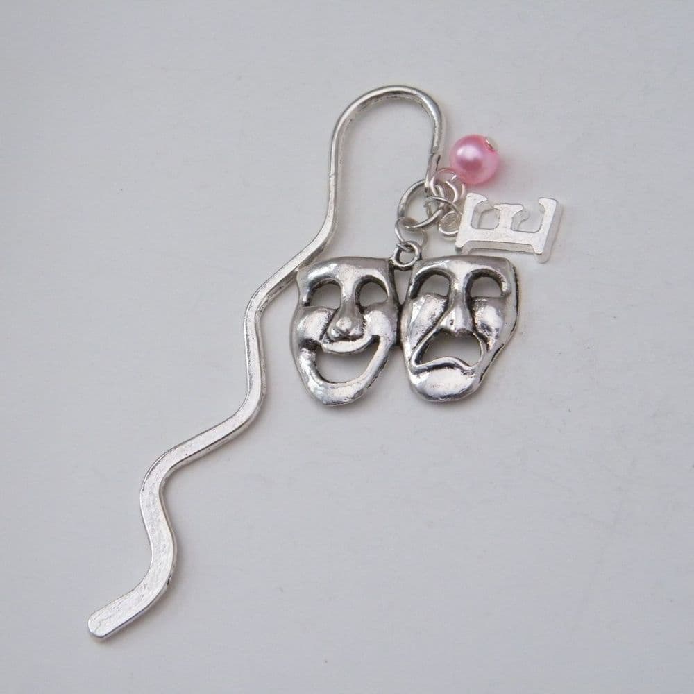 Comedy Tragedy Masks Bookmark - Initial Wave Style