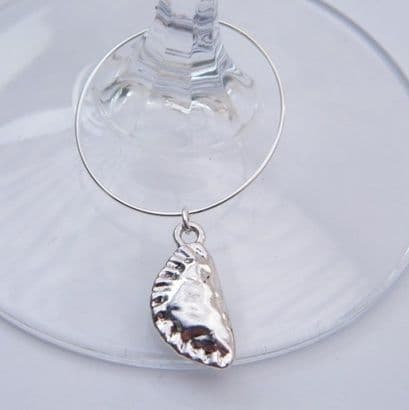 Cornish Pasty Wine Glass Charm - Hoop Style