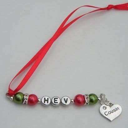 Cousin Personalised Christmas Tree Decoration