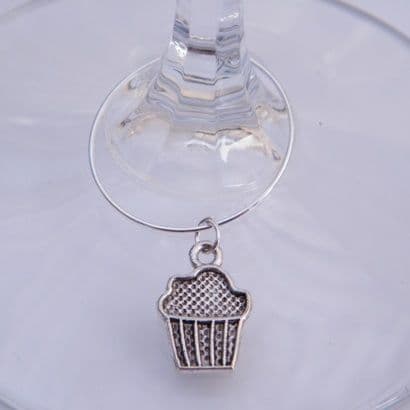 Cupcake Wine Glass Charm - Hoop Style