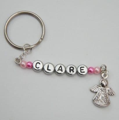 Detailed Angel Personalised Keyring
