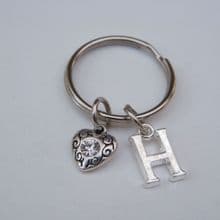 Detailed Clear Sparkle Heart Keyrings