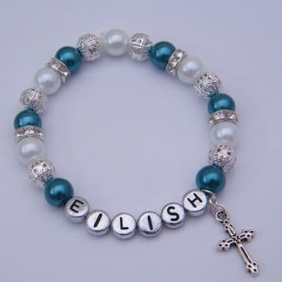 Detailed Cross Personalised Bracelet - Sparkle & Bling Style