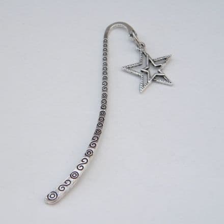 Detailed Double Star Outline Bookmark - Charm Style
