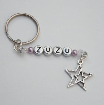 Detailed Double Star Outline Personalised Keyring