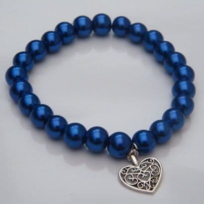 Detailed Heart Bracelet - Charm Beaded Style