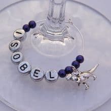 Dinosaur Wine Glass Charms
