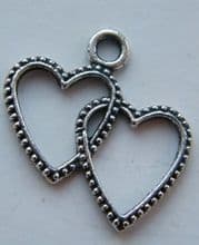 Double Heart Wine Glass Charms