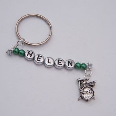Drum Kit Personalised Keyring
