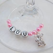 Easter Rabbit Wine Glass Charms