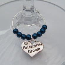 Father Of The Groom Wine Glass Charms