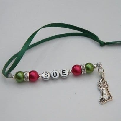 Filled Christmas Stocking Personalised Christmas Tree Decoration