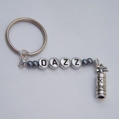 Fireman Fire Extinguisher Personalised Keyring