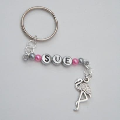 Flamingo Personalised Keyring