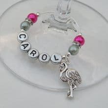 Flamingo Wine Glass Charms