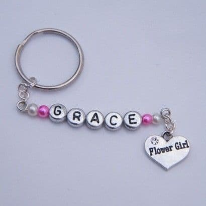 Flower Girl Personalised Keyring
