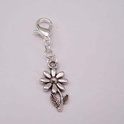 Flower With Stem Clip On Charm
