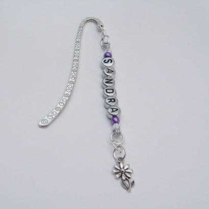 Flower With Stem Personalised Bookmark
